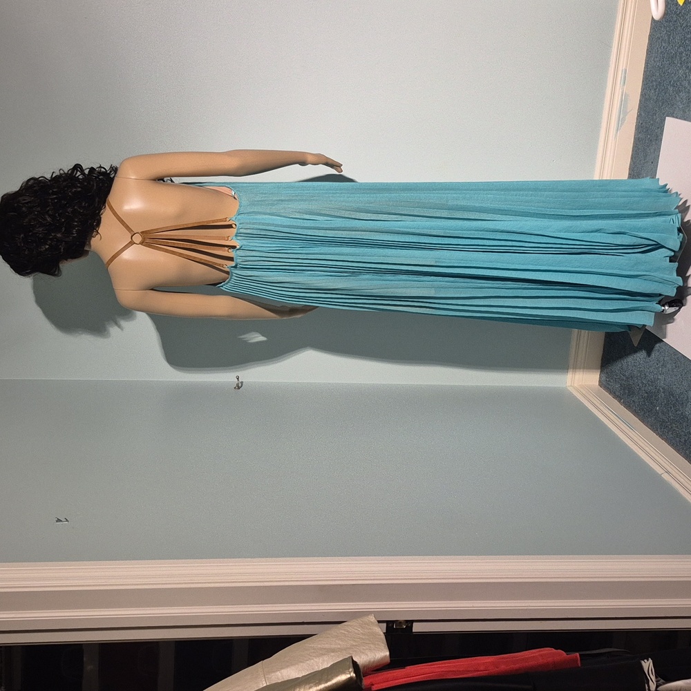 BCBGMAXAZRIA Pleated Maxi Dress NWT Size L - Picture 5 of 17